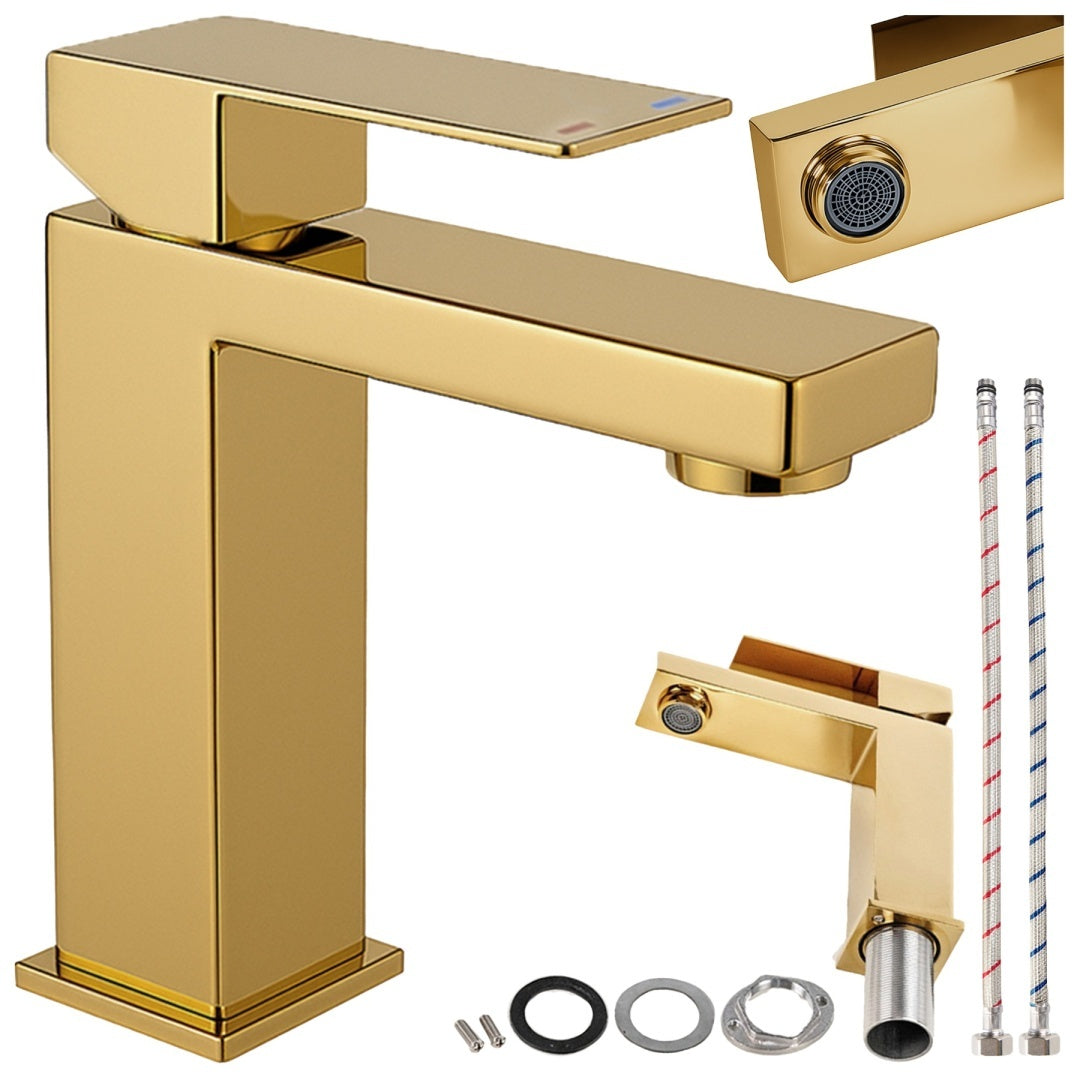 BATERIA ŁAZIENKOWA UMYWALKOWA F211C ZŁOTA F211C-GL