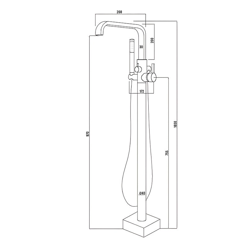 BATERIA ŁAZIENKOWA WOLNOSTOJĄCA F2036C ZŁOTA F2036C-GL