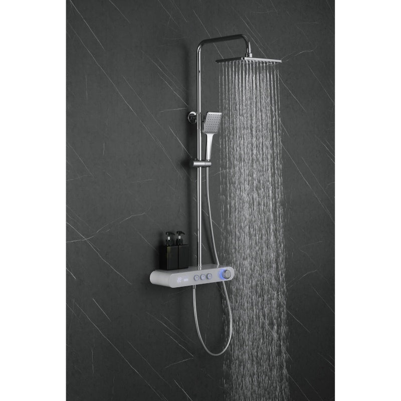 BATERIA PRYSZNICOWA ŁAZIENKOWA T700W BIAŁA LCD T700-WH