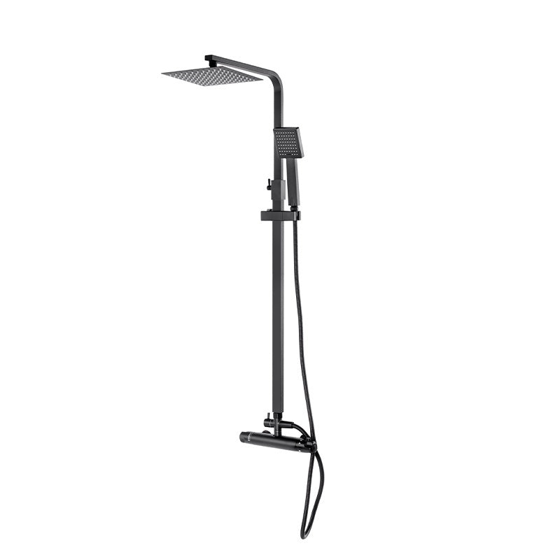 BATERIA PRYSZNICOWA ŁAZIENKOWA Z DESZCZOWNICĄ T15B CZARNA T15B-BL