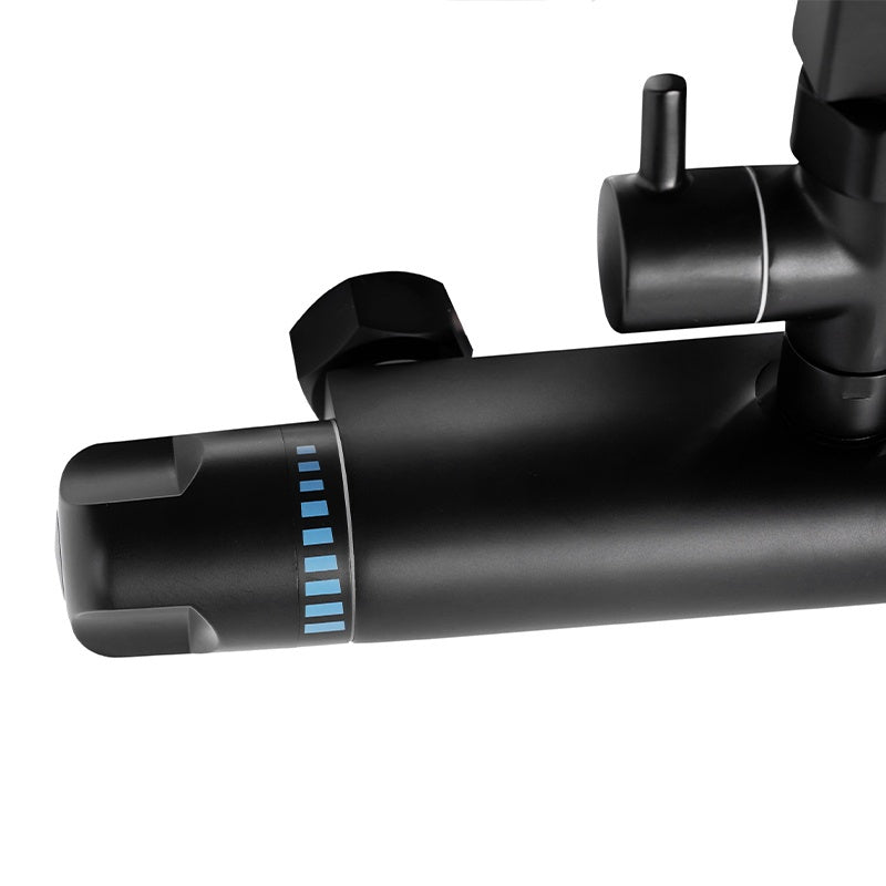 BATERIA PRYSZNICOWA ŁAZIENKOWA Z DESZCZOWNICĄ T15B CZARNA T15B-BL