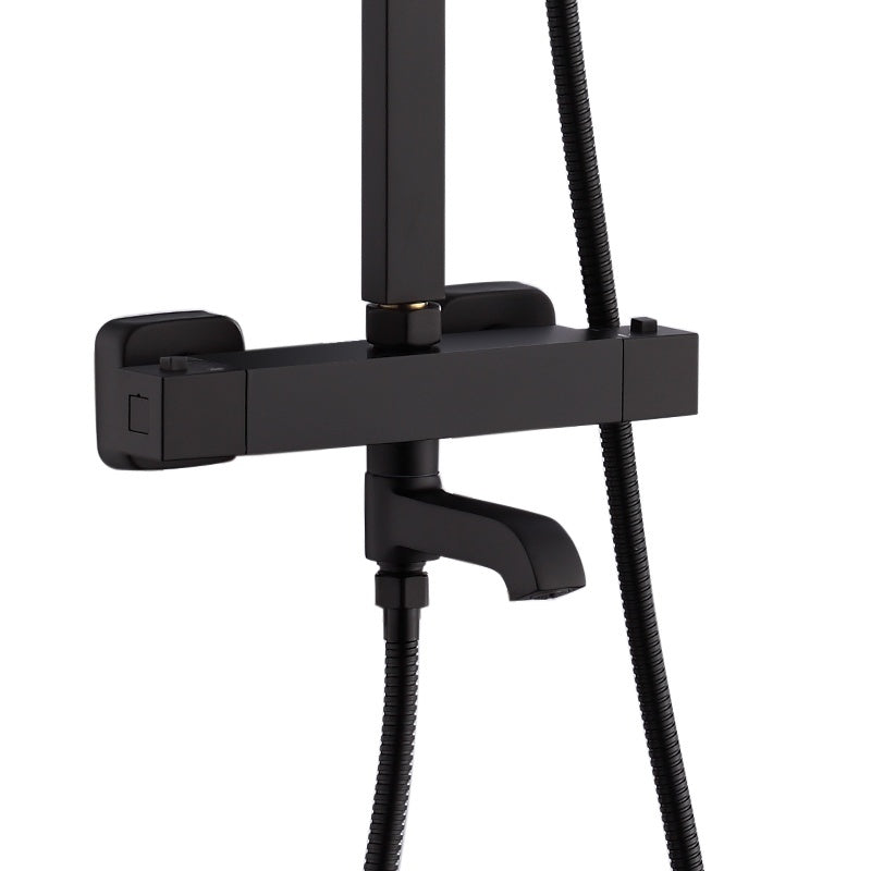 BATERIA PRYSZNICOWA Z TERMOSTATEM I DESZCZOWNICĄ T154B CZARNA T154B-BL