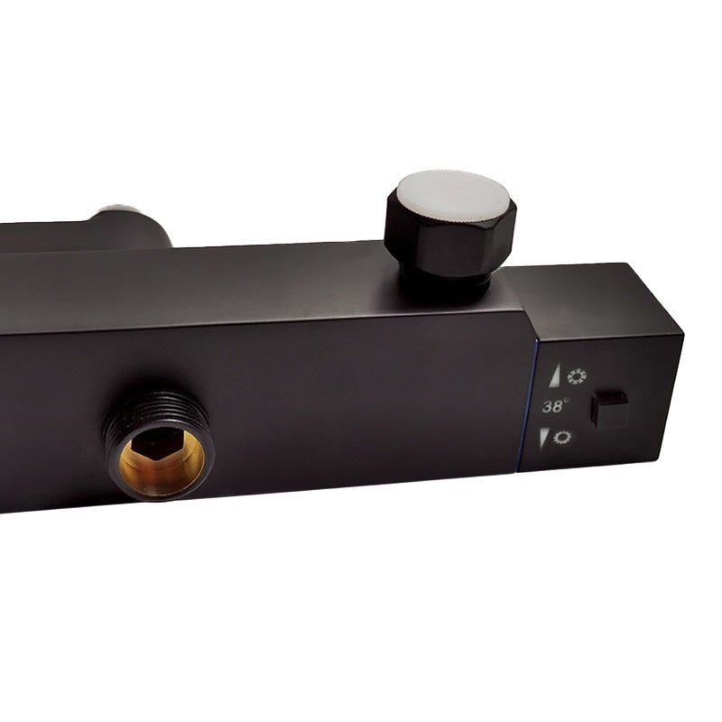 BATERIA PRYSZNICOWA Z TERMOSTATEM I DESZCZOWNICĄ T154B CZARNA T154B-BL