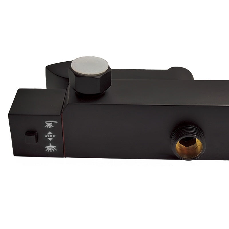 BATERIA PRYSZNICOWA Z TERMOSTATEM I DESZCZOWNICĄ T154B CZARNA T154B-BL