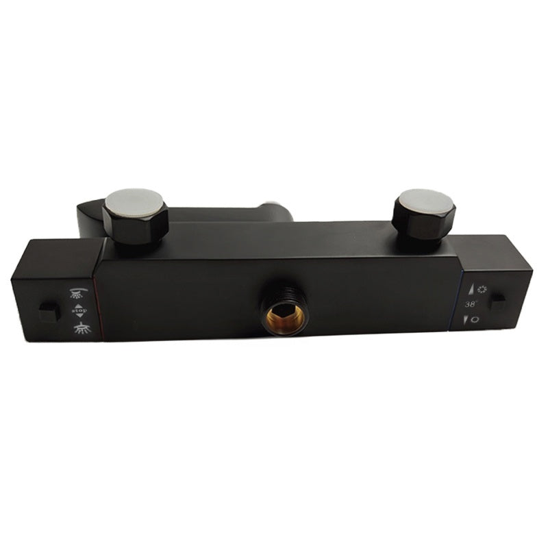 BATERIA PRYSZNICOWA Z TERMOSTATEM I DESZCZOWNICĄ T154B CZARNA T154B-BL