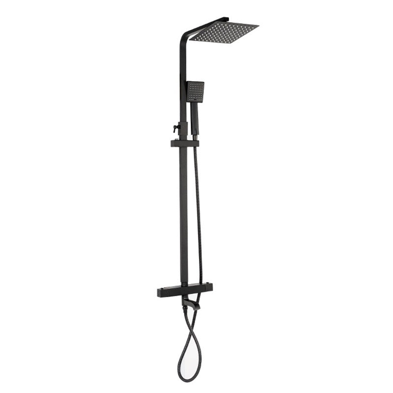 BATERIA PRYSZNICOWA Z TERMOSTATEM I DESZCZOWNICĄ T154B CZARNA T154B-BL