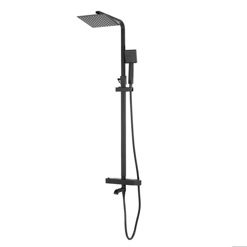 BATERIA PRYSZNICOWA Z TERMOSTATEM I DESZCZOWNICĄ T154B CZARNA T154B-BL