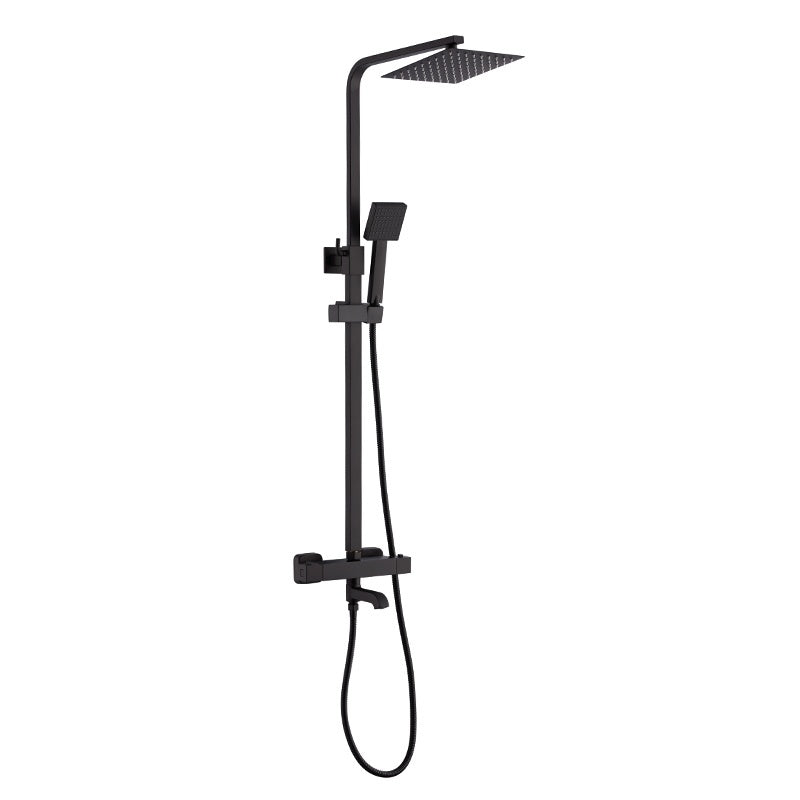BATERIA PRYSZNICOWA Z TERMOSTATEM I DESZCZOWNICĄ T154B CZARNA T154B-BL