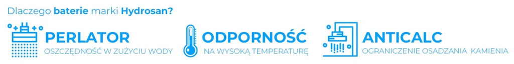 BATERIA PRYSZNICOWA Z TERMOSTATEM I DESZCZOWNICĄ T154B CZARNA T154B-BL