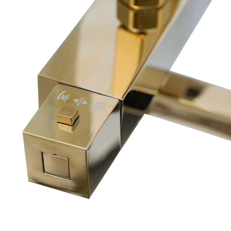BATERIA PRYSZNICOWA Z TERMOSTATEM I DESZCZOWNICĄ T154C ZŁOTA T154C-GL