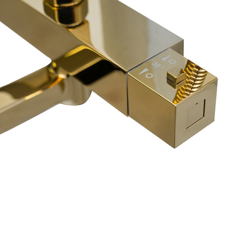 BATERIA PRYSZNICOWA Z TERMOSTATEM I DESZCZOWNICĄ T154C ZŁOTA T154C-GL
