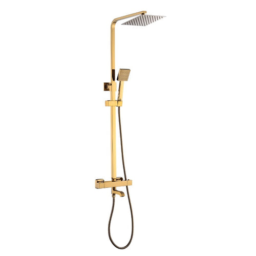 BATERIA PRYSZNICOWA Z TERMOSTATEM I DESZCZOWNICĄ T154C ZŁOTA T154C-GL