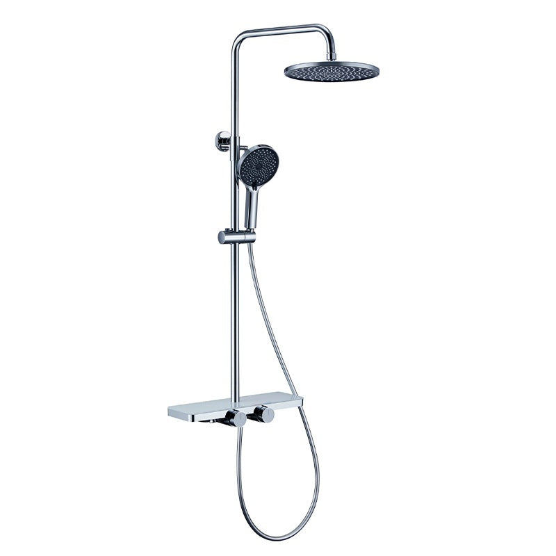 BATERIA PRYSZNICOWA Z TERMOSTATEM I DESZCZOWNICĄ F13A CHROM F13A