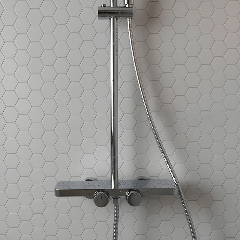BATERIA PRYSZNICOWA Z TERMOSTATEM I DESZCZOWNICĄ F13A CHROM F13A