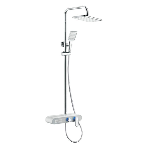 BATERIA PRYSZNICOWA NATYNKOWA F700W BIAŁA LCD F700-WH