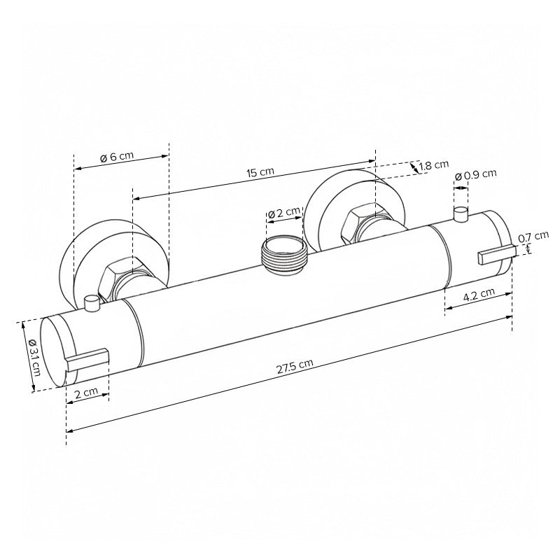 BATERIA ŁAZIENKOWA PRYSZNICOWA T203B CZARNA T203B-BL