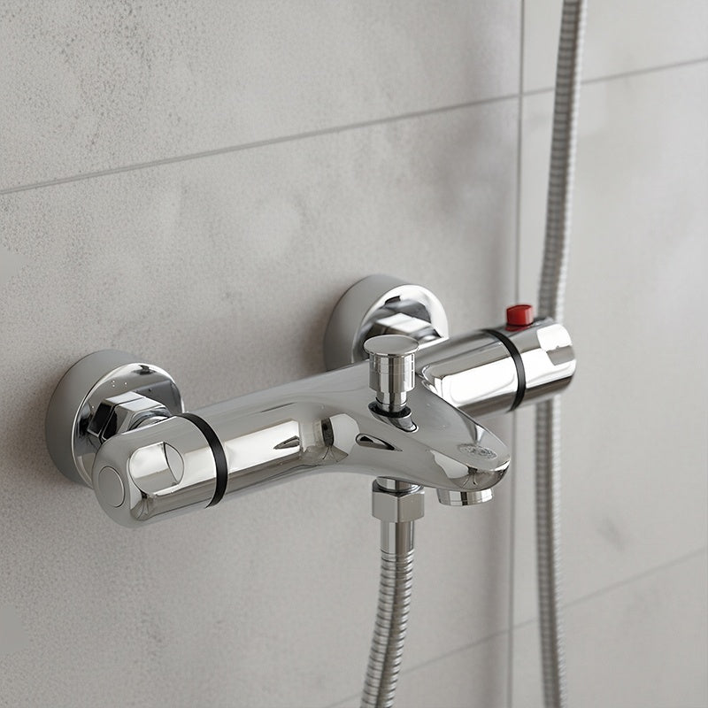 BATERIA PRYSZNICOWA Z TERMOSTATEM ŚCIENNA ŁAZIENKOWA NATRYSKOWA T205 CHROM T205