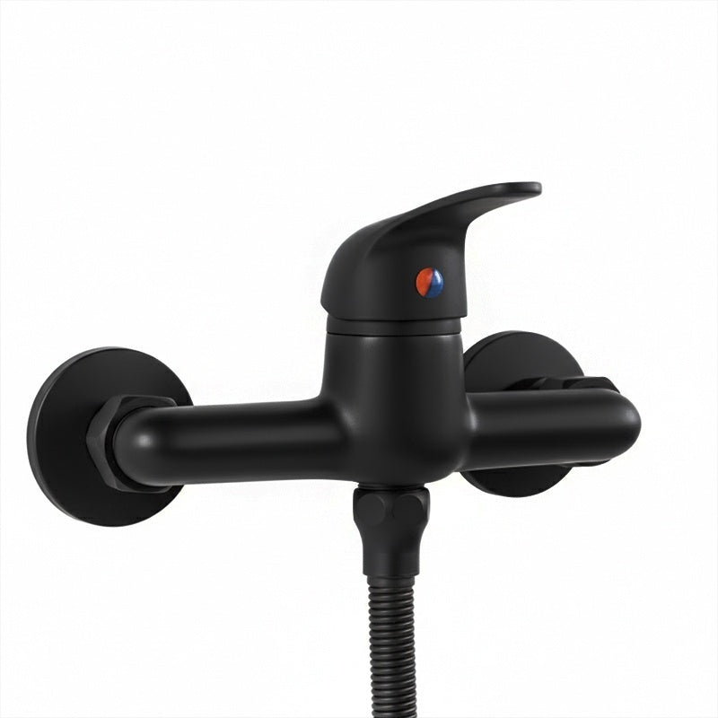 BATERIA WANNOWA ŚCIENNA PRYSZNICOWA NATRYSKOWA ZESTAW F307B-BL CZARNA F307B-BL