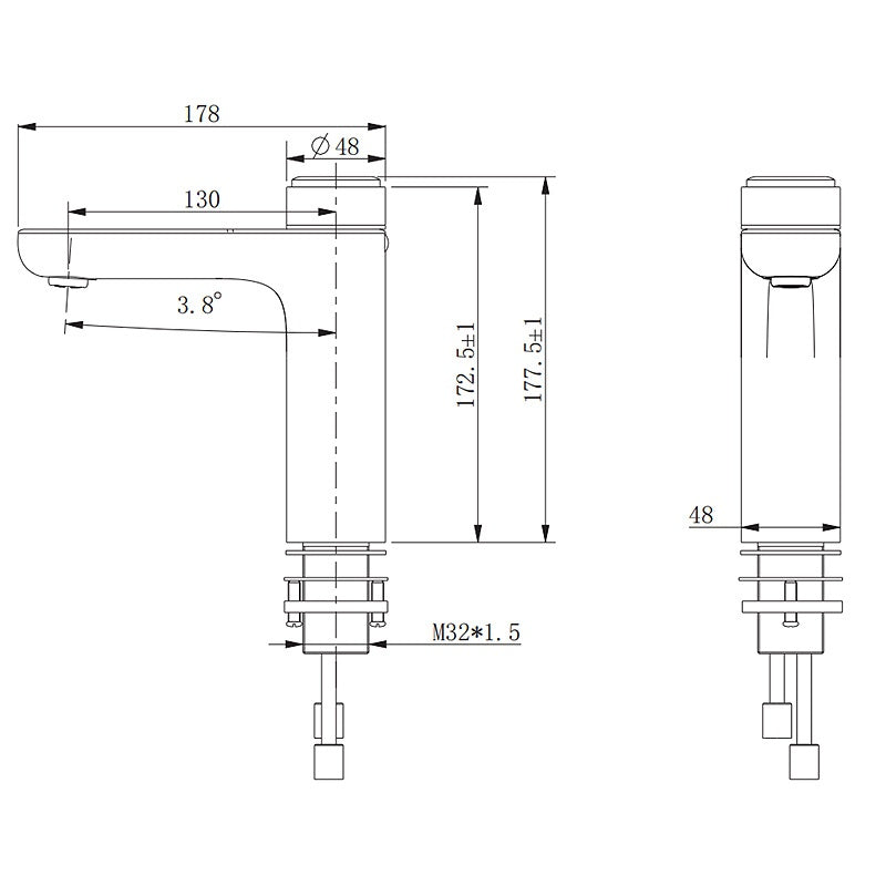 BATERIA UMYWALKOWA ŁAZIENKOWA F06A CHROM LCD F06A