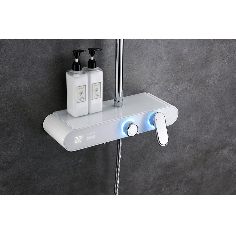 BATERIA PRYSZNICOWA NATYNKOWA F700W BIAŁA LCD F700-WH