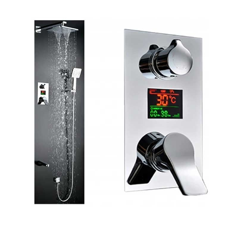BATERIA PRYSZNICOWA PODTYNKOWA T100 CHROM LCD T100