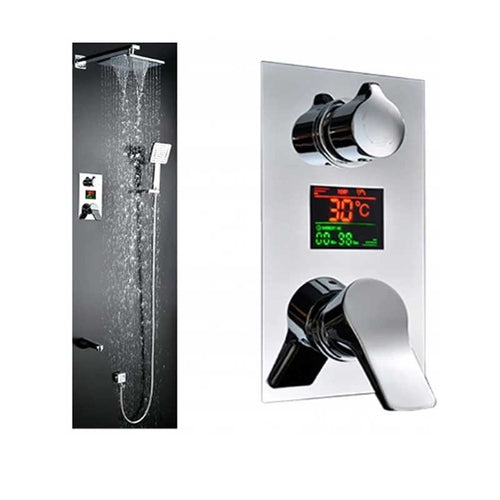 BATERIA PRYSZNICOWA PODTYNKOWA T100 CHROM LCD T100