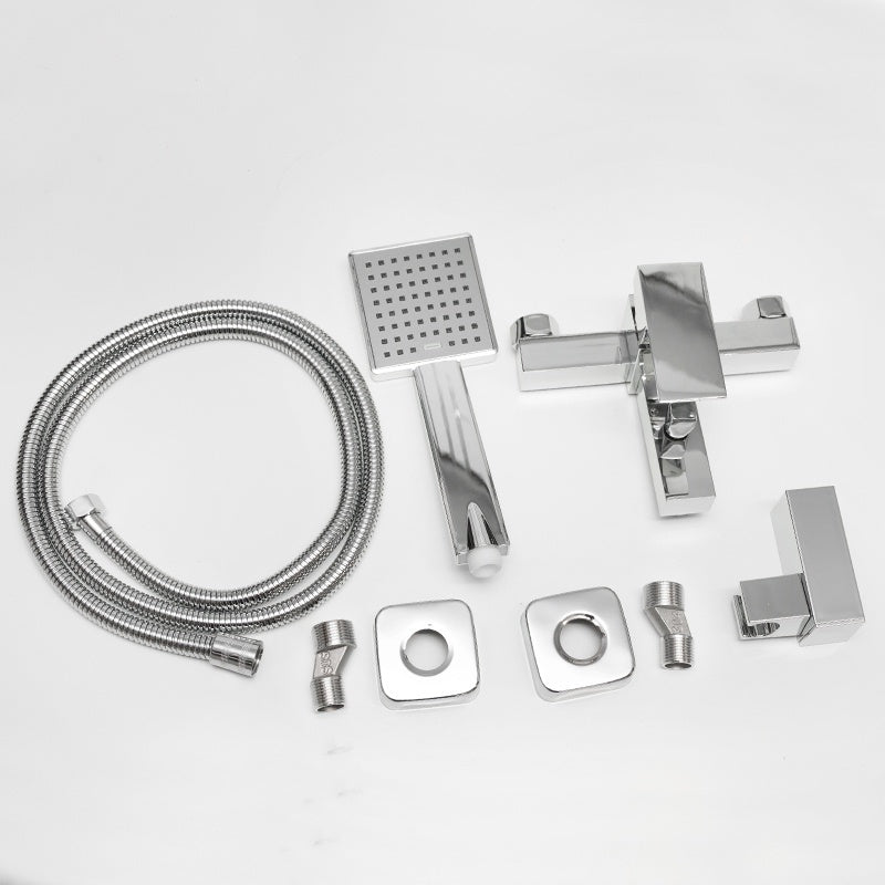 BATERIA WANNOWA ŚCIENNA PRYSZNICOWA NATRYSKOWA ZESTAW F302A CHROM F302A