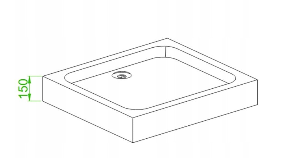 BRODZIK PRYSZNICOWY PROSTOKĄTNY WYSOKI SXL03B CZARNY 90x80 CM SXL03B-BL-90X80