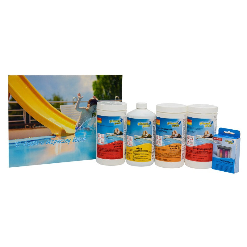 CHEMIA ZESTAW DO BASENU CHLOR SZOK PH PLUS MINUS TESTER SET STARTER-SET