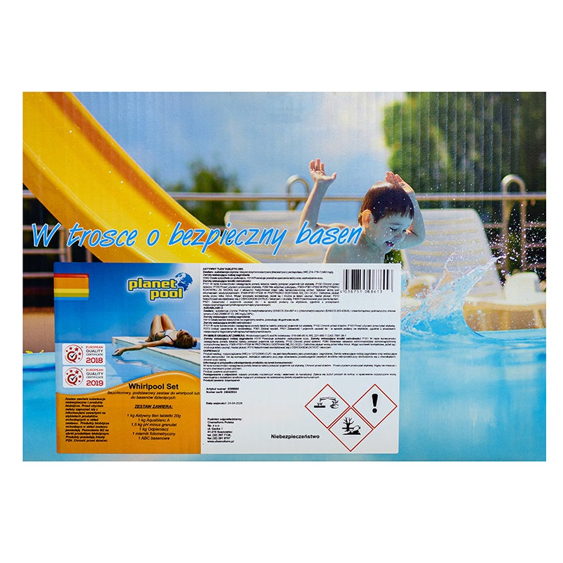CHEMIA ZESTAW DO BASENU JACUZZI AKTYWNY TLEN PH MINUS ODPIENIACZ TESTER WHIRLPOOL SET1 STARTER-WHIRL-SET-1