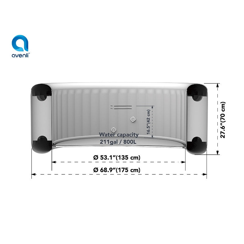 DMUCHANE SPA BASEN OGRODOWY 2-4 OS. VANCOUVER AVENLI 110 DYSZ ZESTAW 175x70 VANCOUVER-175