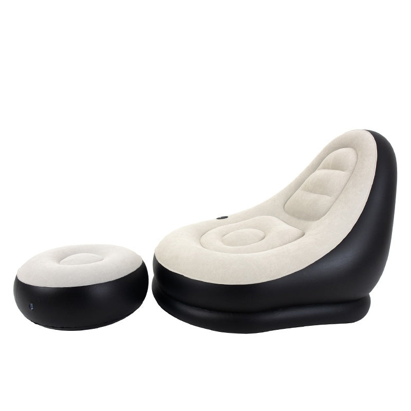 FOTEL DMUCHANY POMPOWANY Z PODNOŻKIEM PUFĄ NA PLAŻĘ OGRÓD COMFY COMFY