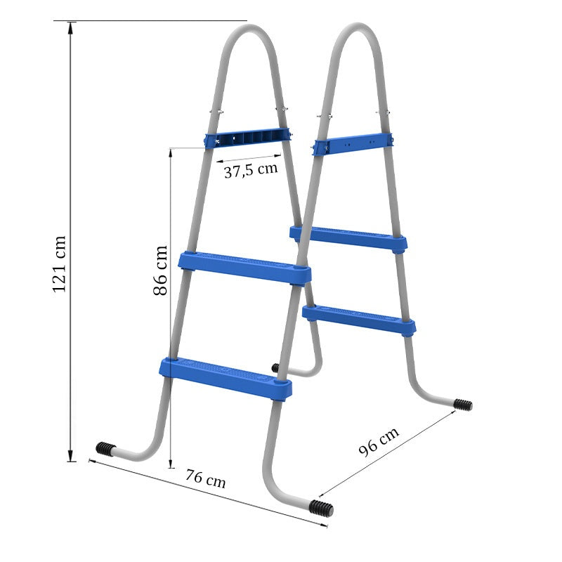 DRABINKA DO BASENU OGRODOWEGO DWUSTRONNA SOLIDNA 2-STOPNIOWA LADDER 84 CM LADDER