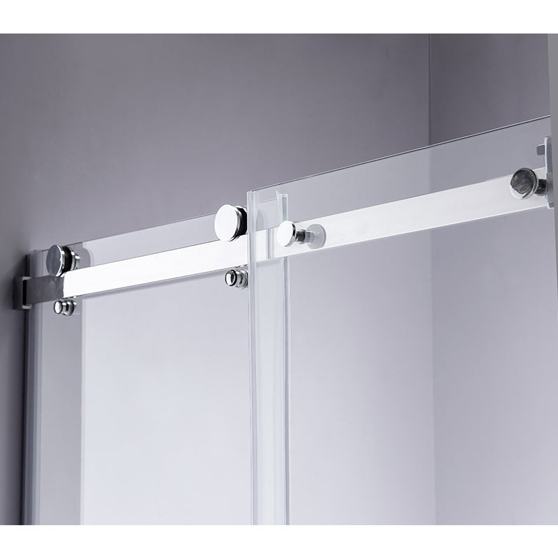 DRZWI PRYSZNICOWE Z BRODZIKIEM SH03B/SXL02C CHROM/BIAŁY 95-100/100x100 CM 8 MM SH03B+SXL02C-WH