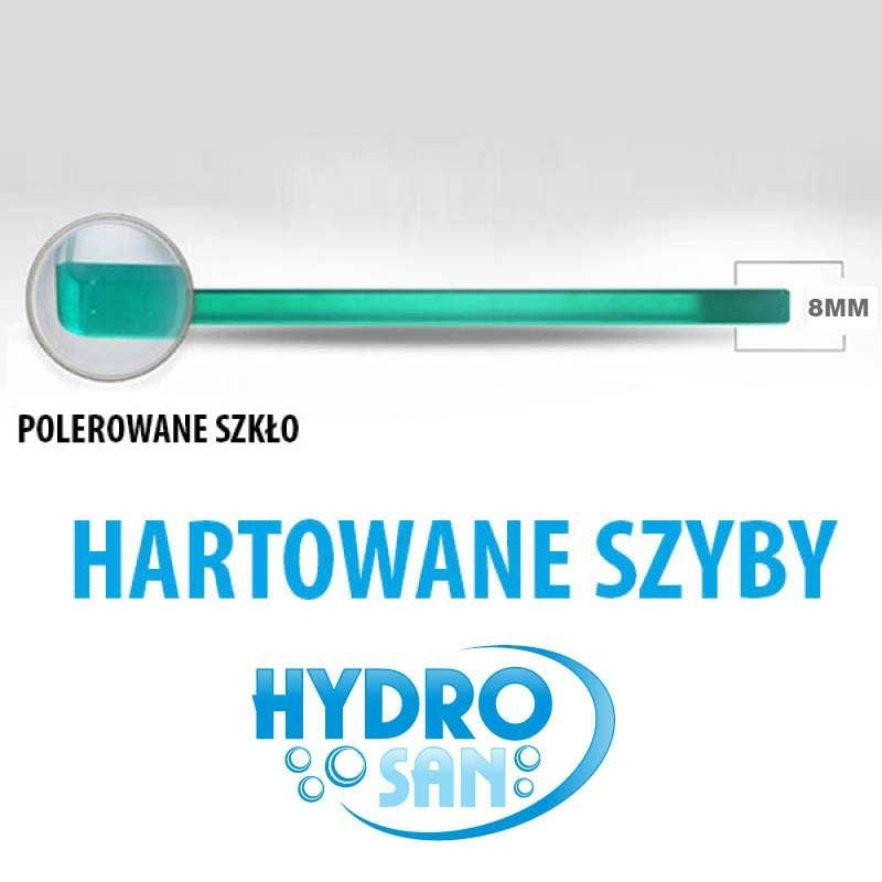 DRZWI PRYSZNICOWE Z BRODZIKIEM SH03B/SXL02C CZARNE/BIAŁY 95-100/100x100 CM 8 MM SH03B-BL+SXL02C-WH