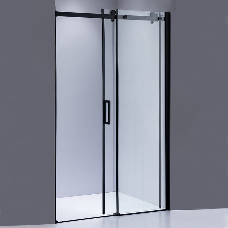 DRZWI PRYSZNICOWE Z BRODZIKIEM SH03B/ST03A CZARNE/BIAŁY 95-100/100x80 CM SH03B-BL+ST03A-WH