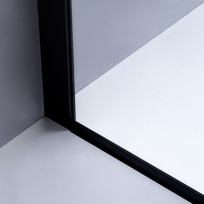 DRZWI PRYSZNICOWE Z BRODZIKIEM SH03B/SXL02C CZARNE/CZARNY 95-100/100x100 CM SH03B-BL+SXL02C-BL