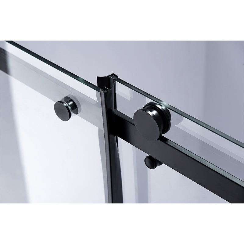 DRZWI PRYSZNICOWE Z BRODZIKIEM SH03B/SXL02C CZARNE/CZARNY 95-100/100x100 CM SH03B-BL+SXL02C-BL