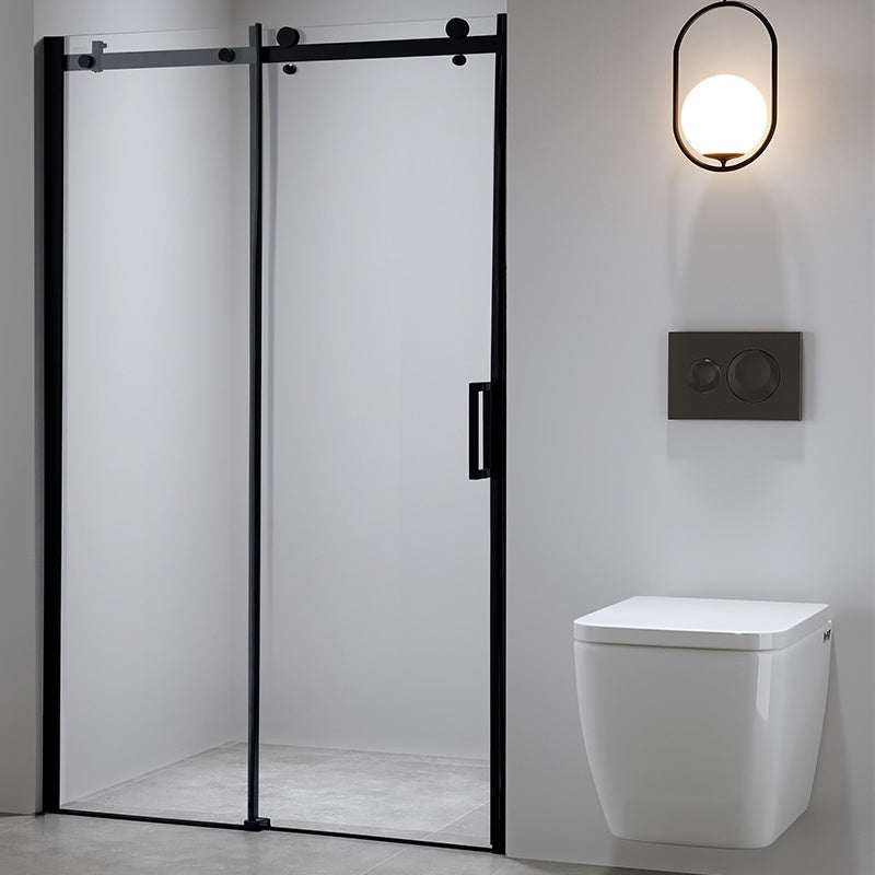 DRZWI PRYSZNICOWE Z BRODZIKIEM SH03B/ST06A CZARNE/CZARNY 95-100/100x100 CM SH03B-BL+ST06A-BL