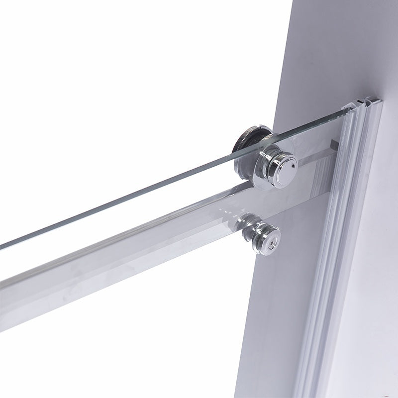 DRZWI PRYSZNICOWE Z BRODZIKIEM SH03D/ST05E CHROM/BIAŁY 115-120/120x70 CM SH03D+ST05E-WH
