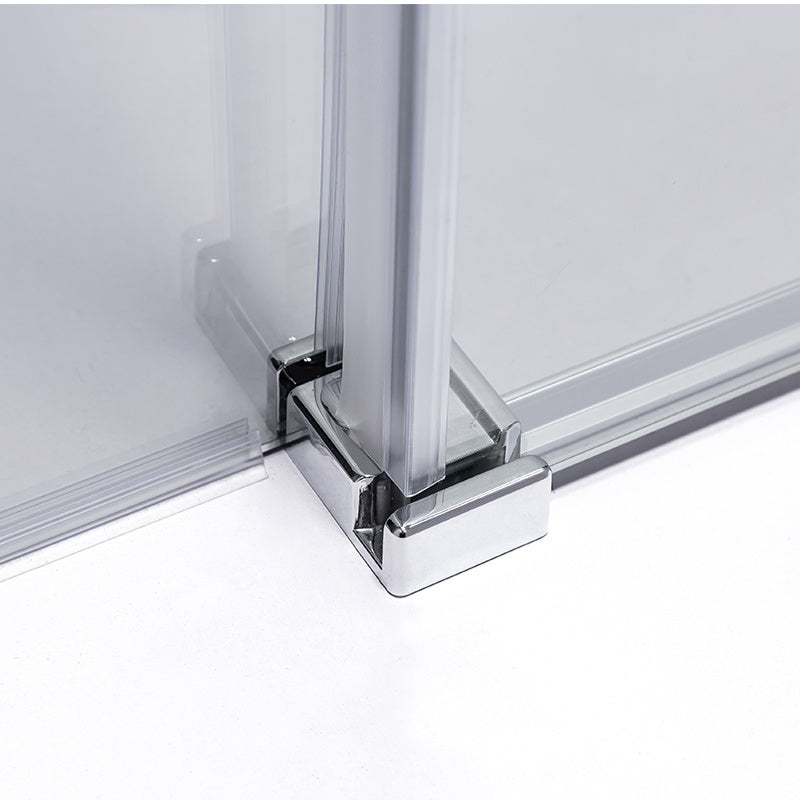 DRZWI PRYSZNICOWE Z BRODZIKIEM SH03B/SXL02C CHROM/CZARNY 95-100/100x100 CM SH03B+SXL02C-BL