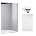 DRZWI PRYSZNICOWE Z BRODZIKIEM SH03D/ST05E CHROM/BIAŁY 115-120/120x70 CM SH03D+ST05E-WH