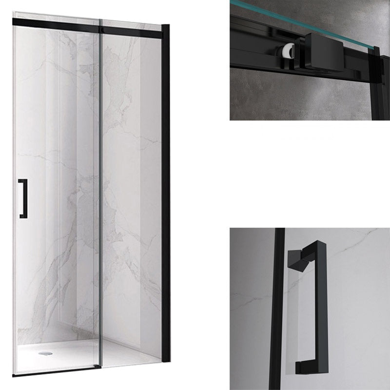 DRZWI PRYSZNICOWE KZ09D CZARNE 125-130 CM 8 MM KZ09D-BL-130