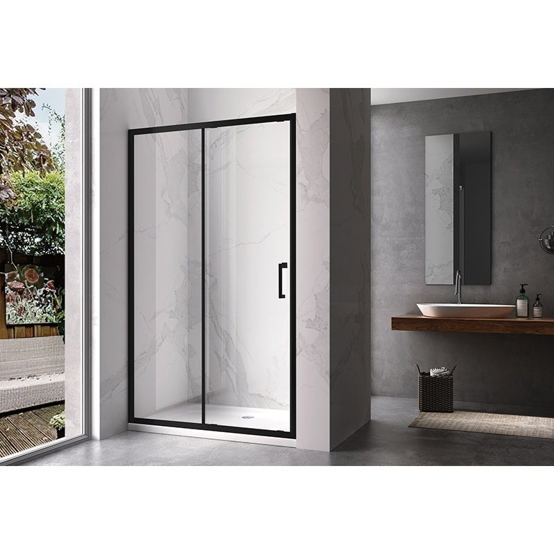 DRZWI PRYSZNICOWE KZ14C CZARNE 115-120 CM 6 MM KZ14C-BL-120