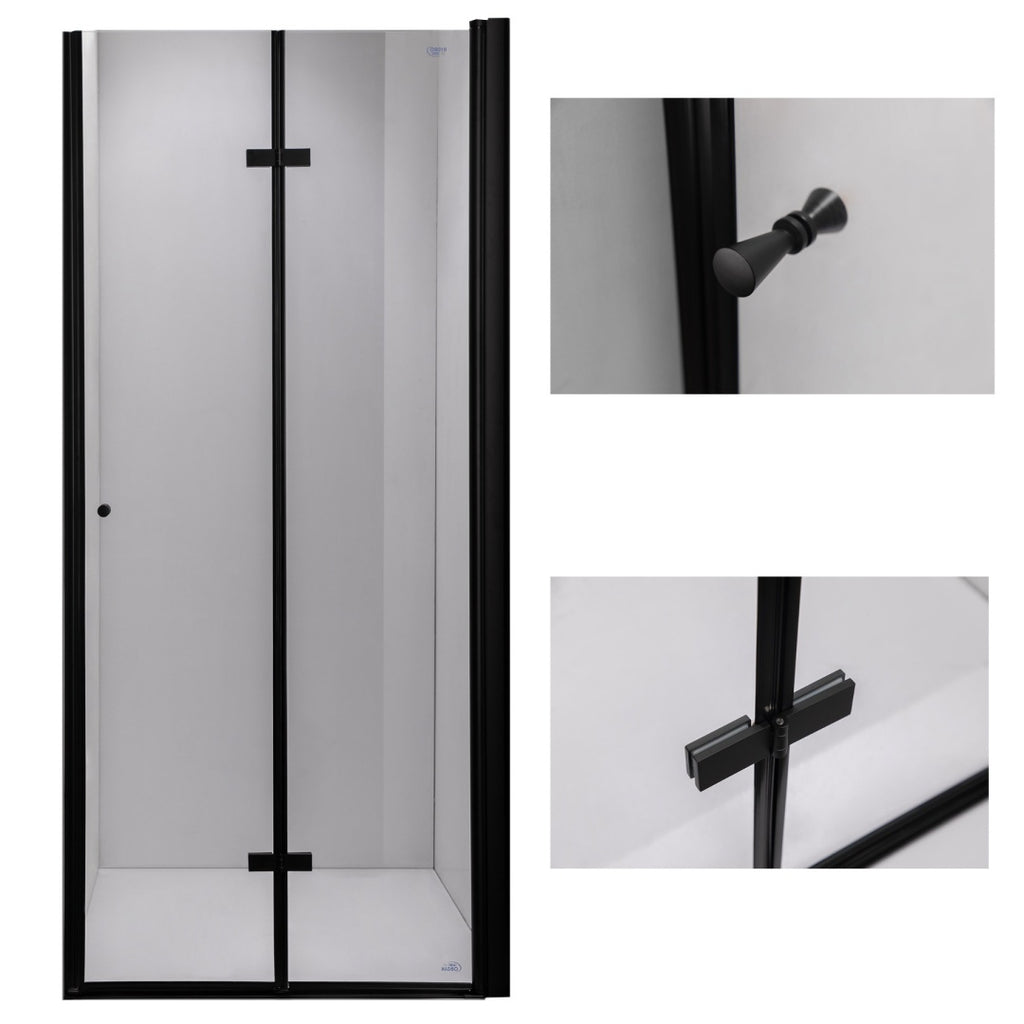 DRZWI PRYSZNICOWE SH01A CZARNE 80 CM 6 MM SH01A-BL-80
