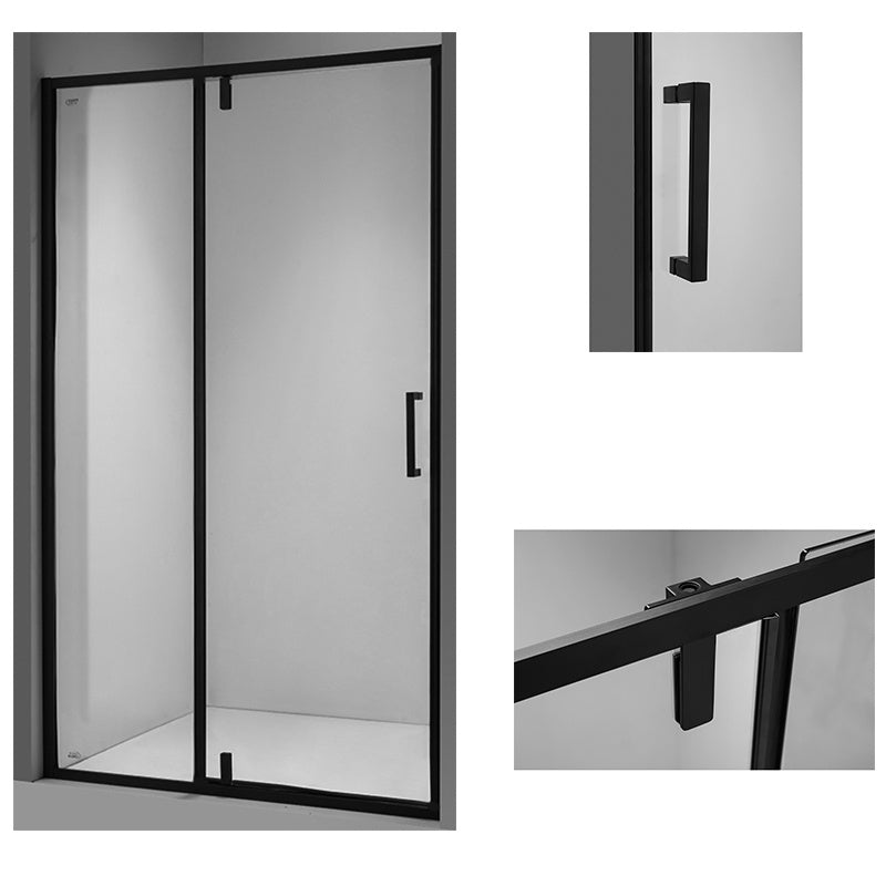 DRZWI PRYSZNICOWE UCHYLNE SH08E DO WNĘKI CZARNE 120 CM 6 MM SH08E-BL-120
