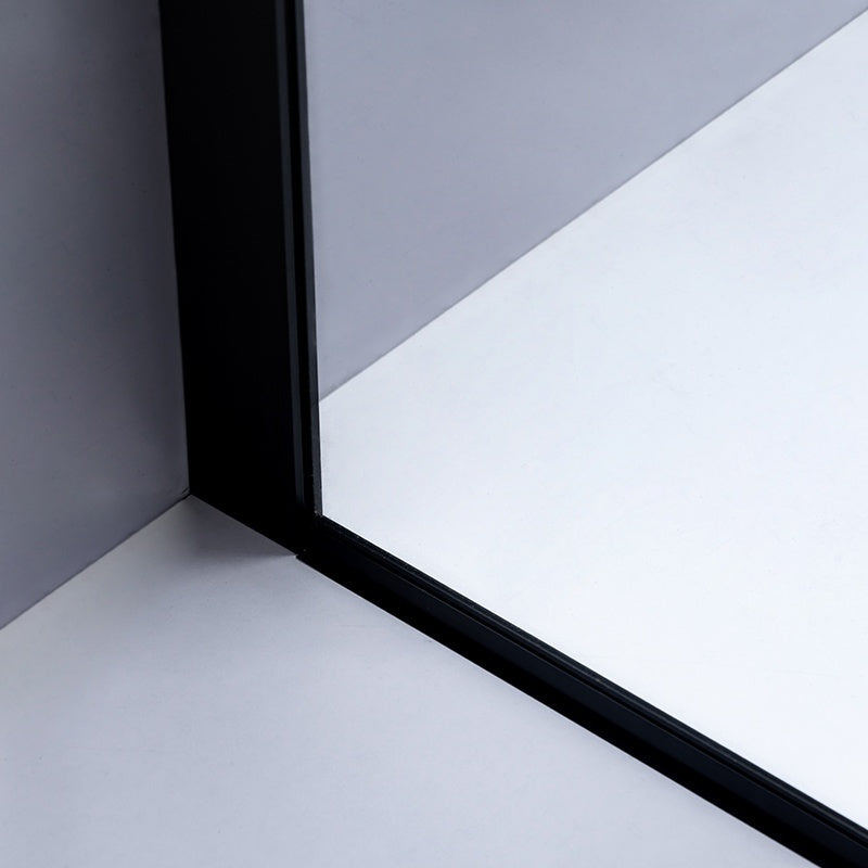 DRZWI PRYSZNICOWE Z BRODZIKIEM SH03D/ST05E CZARNE/BIAŁY 115-120/120x70 CM SH03D-BL+ST05E-WH