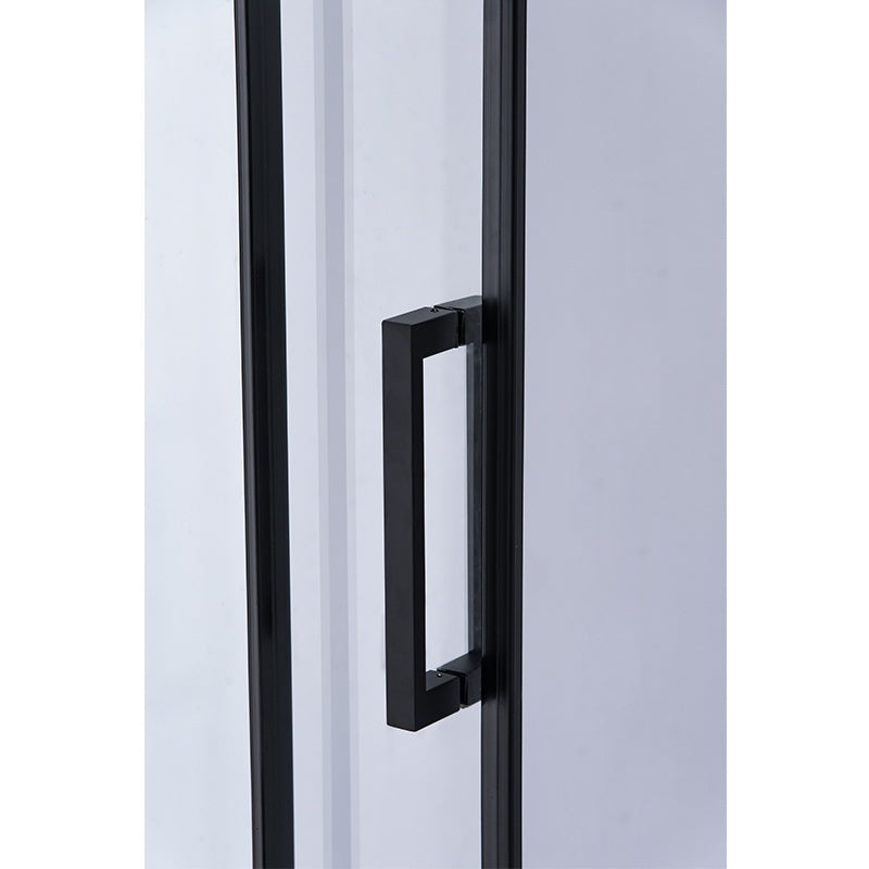 DRZWI PRYSZNICOWE Z BRODZIKIEM SH03D/ST05E CZARNE/BIAŁY 115-120/120x70 CM SH03D-BL+ST05E-WH