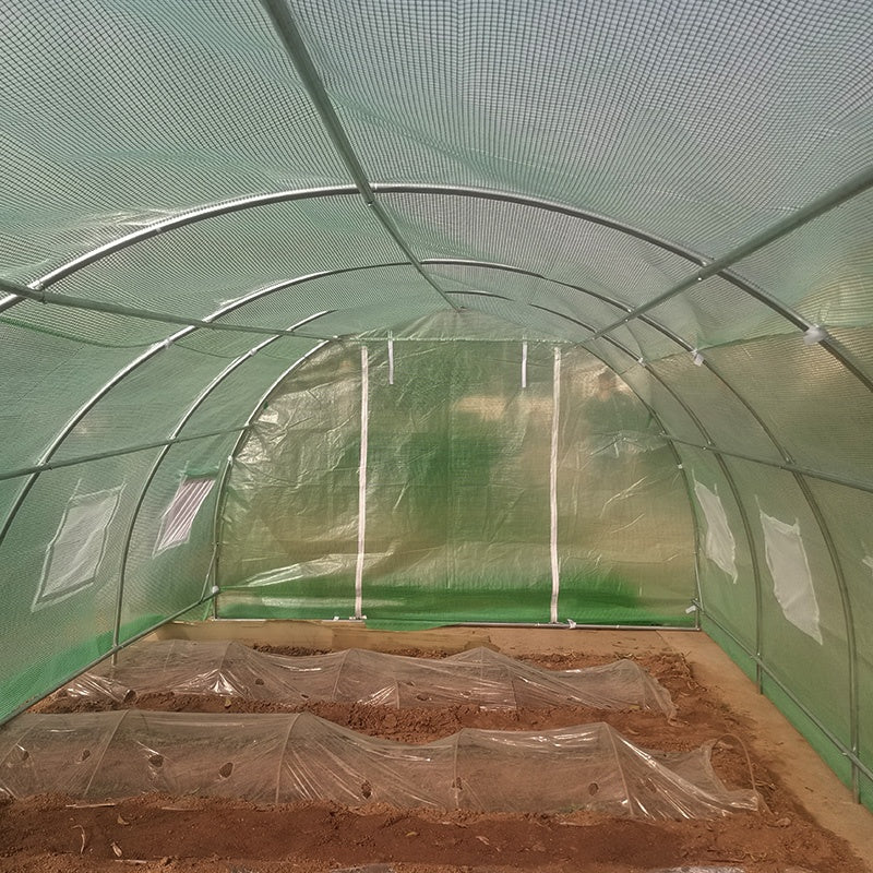 FOLIA ZAMIENNA NA TUNEL OGRODOWY TF07G ZIELONY 6x3 M2 PODWÓJNE DRZWI PTF07G-6X3-GREEN-2D