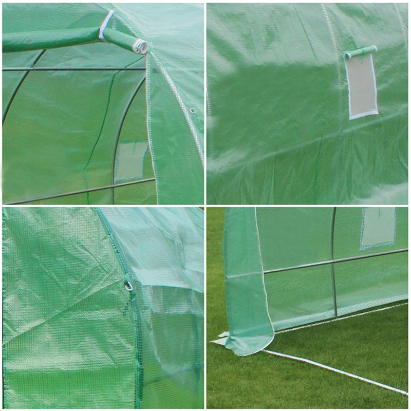 FOLIA ZAMIENNA NA TUNEL OGRODOWY TF07G ZIELONY 6x3 M2 PODWÓJNE DRZWI PTF07G-6X3-GREEN-2D